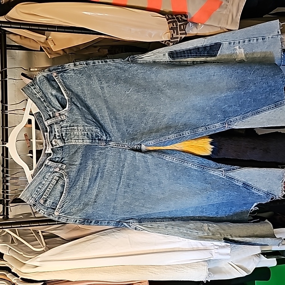 FREE PEOPLE We the Free Cropped Patchwork Jeans - Picture 8 of 12